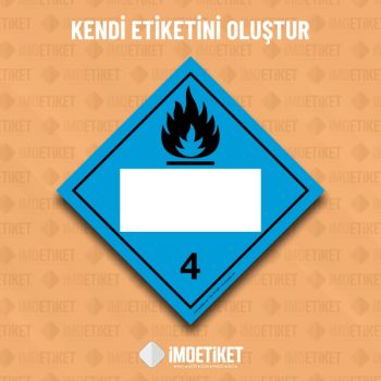 Sınıf 4.3 Su ile Temasta Yanıcı Gaz Çıkaran Maddeler IMO Etiketi (Tasarla)