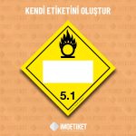 Sınıf 5.1 Oksitleyici Madde IMO Etiketi (Tasarla)