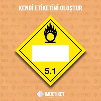 Sınıf 5.1 Oksitleyici Madde IMO Etiketi (Tasarla)