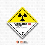 Sınıf 7 Radyoaktif III ADR Etiketi