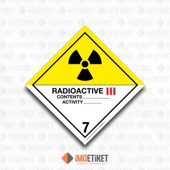 Sınıf 7 Radyoaktif III ADR Etiketi